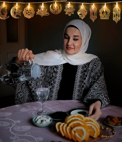 Hying 30 LED Ramadan String Lights Moon Star Eid Lights for Eid Mubarak Decorations, LED Eid Hanging Lantern String Light Battery Operated Ramadan Fairy Lights for Home Ramadan Party Decorations
