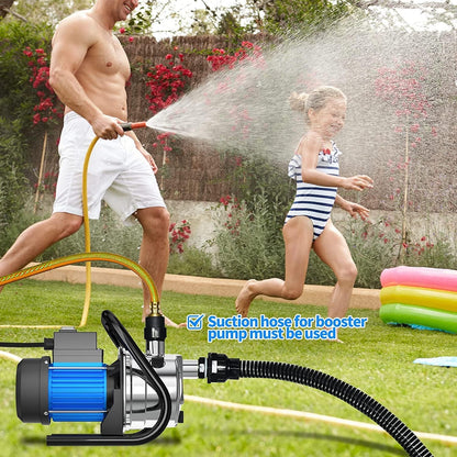 PANRANO Water Transfer Pump 110V Shallow Well Pump 1.6HP 1800GPH Electric Portable Garden Pressure Booster Pumps for Pool Draining Farm Irrigation Lake Lawn Sprinkler System