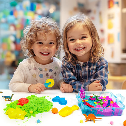 Dino & Ocean Sensory Bin, Dino & Ocean Sensory Toys with Play Sand for Toddlers Boys and Girls,Kids Toys Gift Sand Box for Age 3 4 5 6 7 8