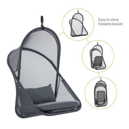 Greemotion Crush Metal Frame Indoor and Outdoor Swing Chair with Cushions, Breathable and UV-Resistant Mesh, 220 lbs Capacity for Patio Backyard, Balcony, Garden, Bedroom, Light Gray