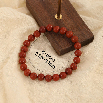 Crystal Vibe Red jasper Crystal Bracelet for Improving Focus and Relationships - Strengthen Love Life - 8mm Beaded Bracelet for Women Men - Elastic Adjustable Size