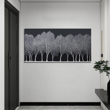 Trogonup Black and White Wall Art for Bedroom Large Forest Picture Landscape Tree Artwork for Living Room Home Office Modern Canvas Prints Ready to Hang 20"x40"