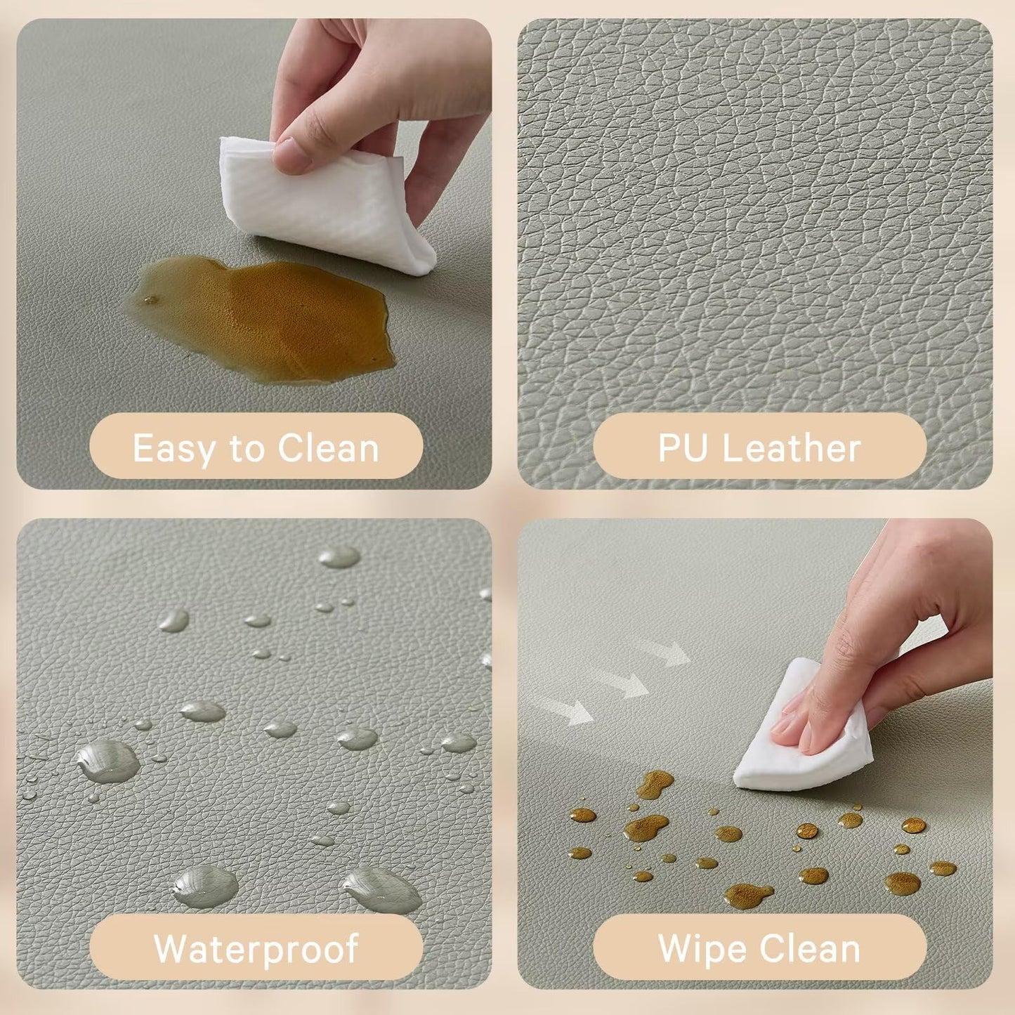 ILPEOD Waterproof Baby Play Mat for Floor Memory Foam 50 * 50 Cushion Playpen Playmat Tummy Time Crawling Mat Nursery Rug Thick Pad Create Soft & Safe Area for Infants,Toddler,Kids,Grey