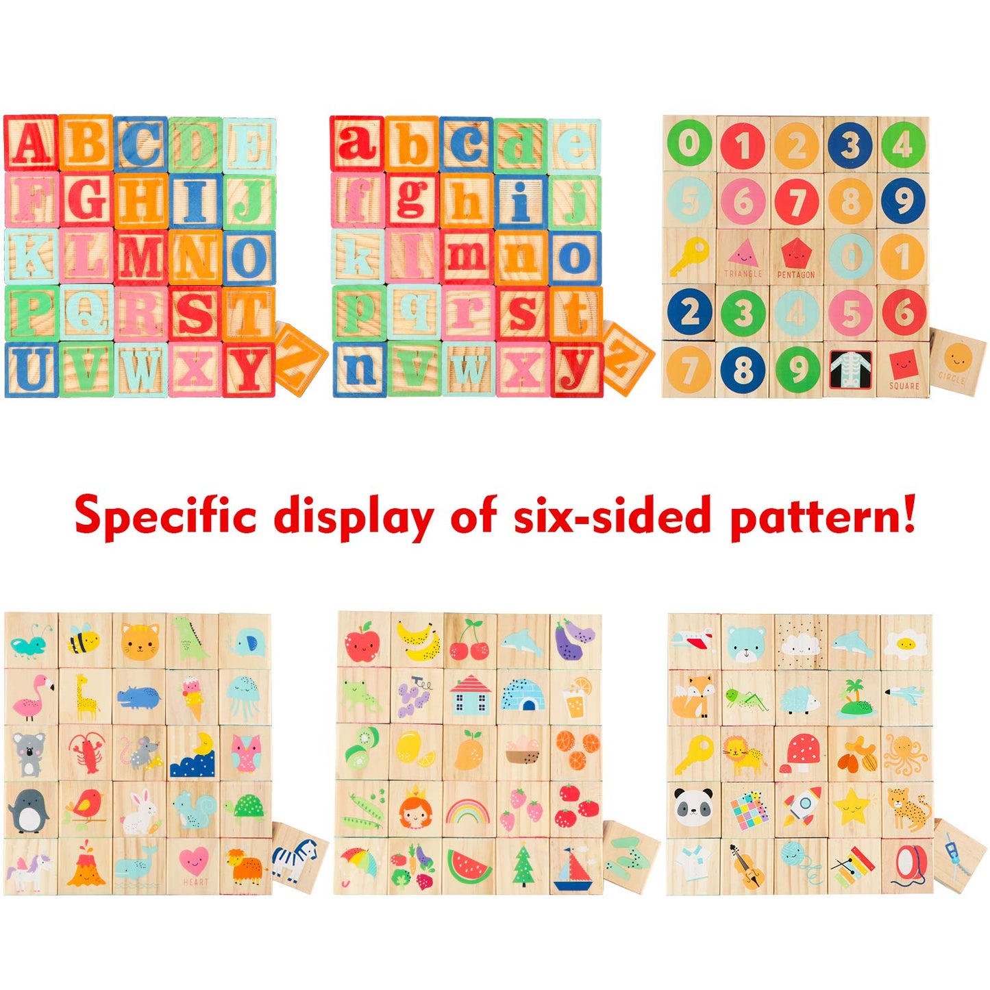 Joqutoys ABC Wooden Building Blocks for Toddlers 1-3 Large, 26 PCS Alphabet & Number Stacking Blocks, Educational Learning Toys for Boys Girls Kids Gifts 1.65''