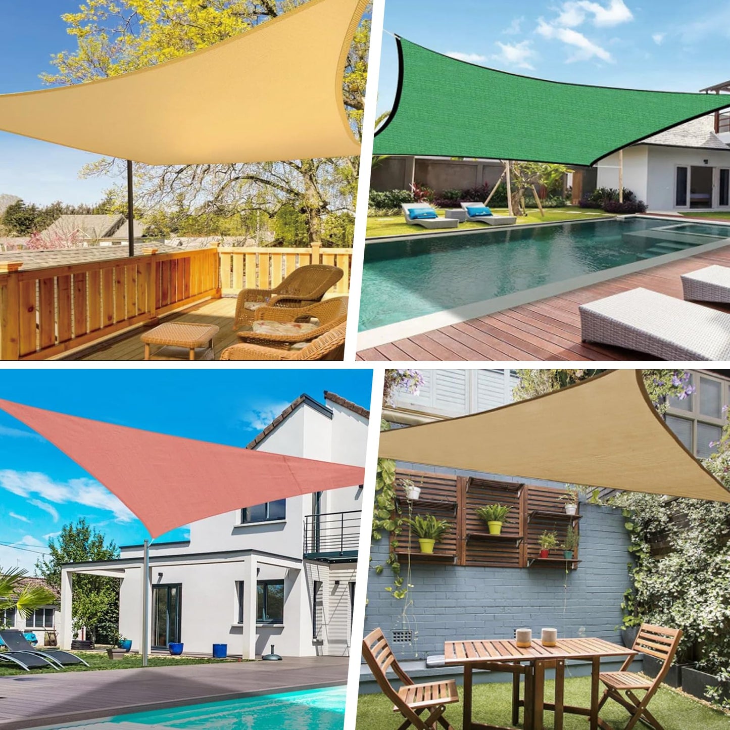 Vexoria Waterproof Sun Shade Sail, 95% UV Block Sun Shade Canopy Rectangle Outdoor Shade Cover, Awning Shelter for Outdoor Patio Garden Backyard，Customizable (1, Light Gray, 12x16)