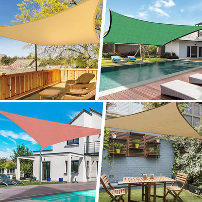 Vexoria Waterproof Sun Shade Sail, 95% UV Block Sun Shade Canopy Rectangle Outdoor Shade Cover, Awning Shelter for Outdoor Patio Garden Backyard，Customizable (1, Light Gray, 12x16)