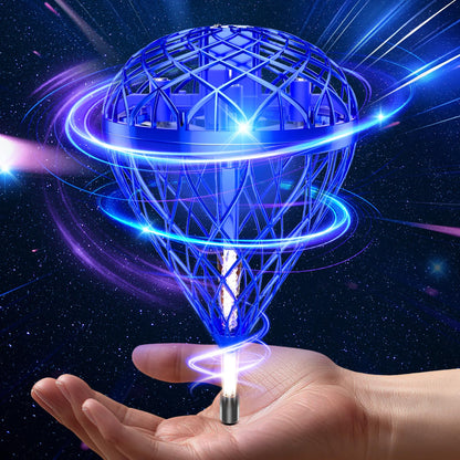 Flying Bouncing Ball Toys 2026 - Cosmic Galaxy Hove Orb Ball Hand Controlled Leap Drone with LED Lights, 3D Flips Cool Spinner Outdoor Indoor Toy Gifts for 6 7 8 9 10+ Year Old Boys Girls Teens (Blue)