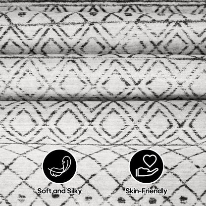 BYYVOO 2x3 Entryway Rug Washable - Moroccan Small Area Rugs for Entryway Low Pile Indoor Mat Non Slip with Rubber Backing Thin Area Rug Pet Friendly for Front Door Kitchen Bedroom 2x3 Geo Grey
