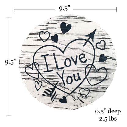 Spoontiques - Garden Décor - I Love You Stepping Stone - Decorative Stone for Garden