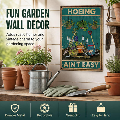 Artlunar Funny Garden Sign Outside Decor - Humorous Gardening Gift for Women Enthusiasts, 12" x 8" (980)