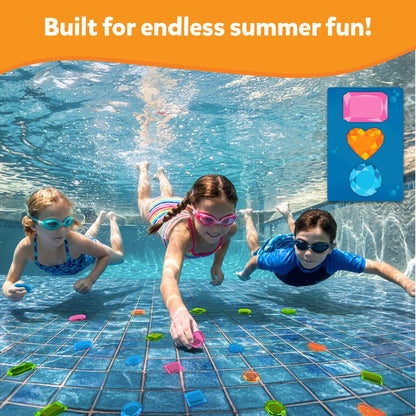 Skillmatics Pool Toys - Seek & Splash, Search & Find Water Game, Swimming Pool Dive Toy for Kids, Summer Fun & Gifts for Boys & Girls Ages 6, 7, 8, 9, 10, 11 & Up, Includes 64 Colorful Gems