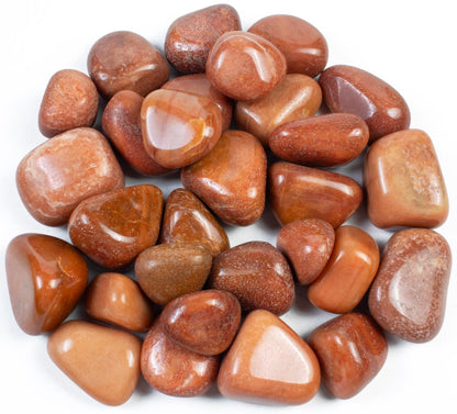Crocon 1LB Red Aventurine Tumbled Stones and Crystals Bulk 2000+ carats, Polished Stones - Rock Collection - vase Filler tumbles Crystals Healing Reiki - Gemstone Gifts, Fountain tumbles Size 20 mm