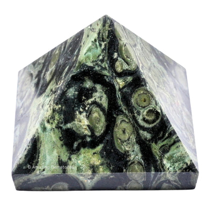 Amazing Gemstone Kambaba Jasper Pyramid Crystal Healing Stones - 2" Great Pyramid Figurine of Natural Stone Pyramid for Meditation, Reiki, Chakra Balancing and Crystal Pyramids Grid