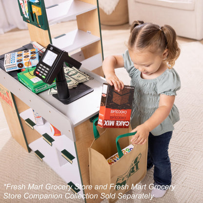 Melissa & Doug, Fresh Mart Pretend Grocery Store, Kids Cash Register with Scanner, Shelves, & Conveyor Belt, Kids Toys for Girls & Boys