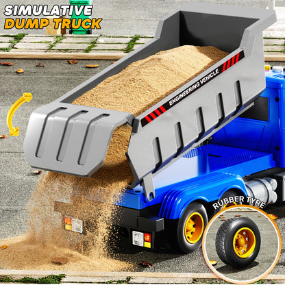 JUKUDAHU Toddler Trucks Toys for Boys 3-5 Years Old, Dump Truck with Lights and Sound, Kids Construction Play Truck, Garbage Truck Car Toys Vehicle Playset for Kids Aged 3 4 5 6 7 8