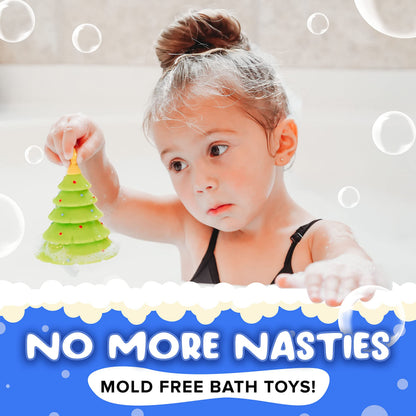 SplashEZ Bath Toys for Kids & Toddlers, Kids Bath Toys for Boys, Mold Free No Hole Sealed, Soft Durable Christmas Play Set Gift, No Mold for Water Tub & Pool, Ages 0-1-3-4-5-6-8