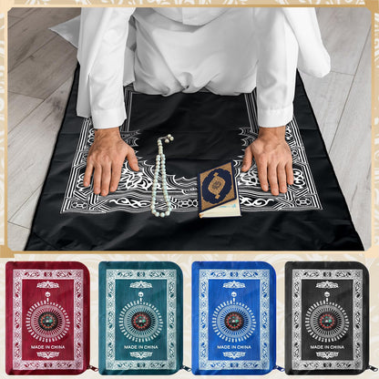 Mindsoft 8 Pcs Portable Travel Prayer Mat with Compass Islamic Waterproof Polyester Praying Rug with Pocket Sized Carry Bag for Muslim Ramada Eid Gifts (60 cm x 100 Cm)