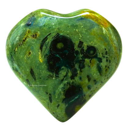Amazing Gemstone Kambaba Jasper Stone Heart - Pack of 2 Crystal Heart Stones Rocks - Corazones De Piedra Crystals and Healing Stones Heart Shaped Crystal - Stocking Stuffers Gifts