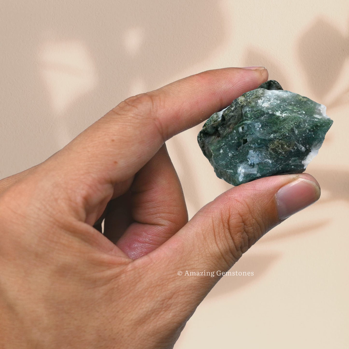 Amazing Gemstone Moss Agate Raw Crystals and Healing Stones, Natural Rocks for Tumbling and DIY Raw Stones and Crystals (1 lb)