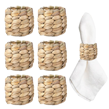 APTWOW Farmhouse Napkin Rings, Hand-Woven Napkin Rings for Table Decor, Fall Rustic Napkins Rings, Napkin Holder Buckles for Holiday Party, Easter, Birthday, Thanksgiving, Christmas