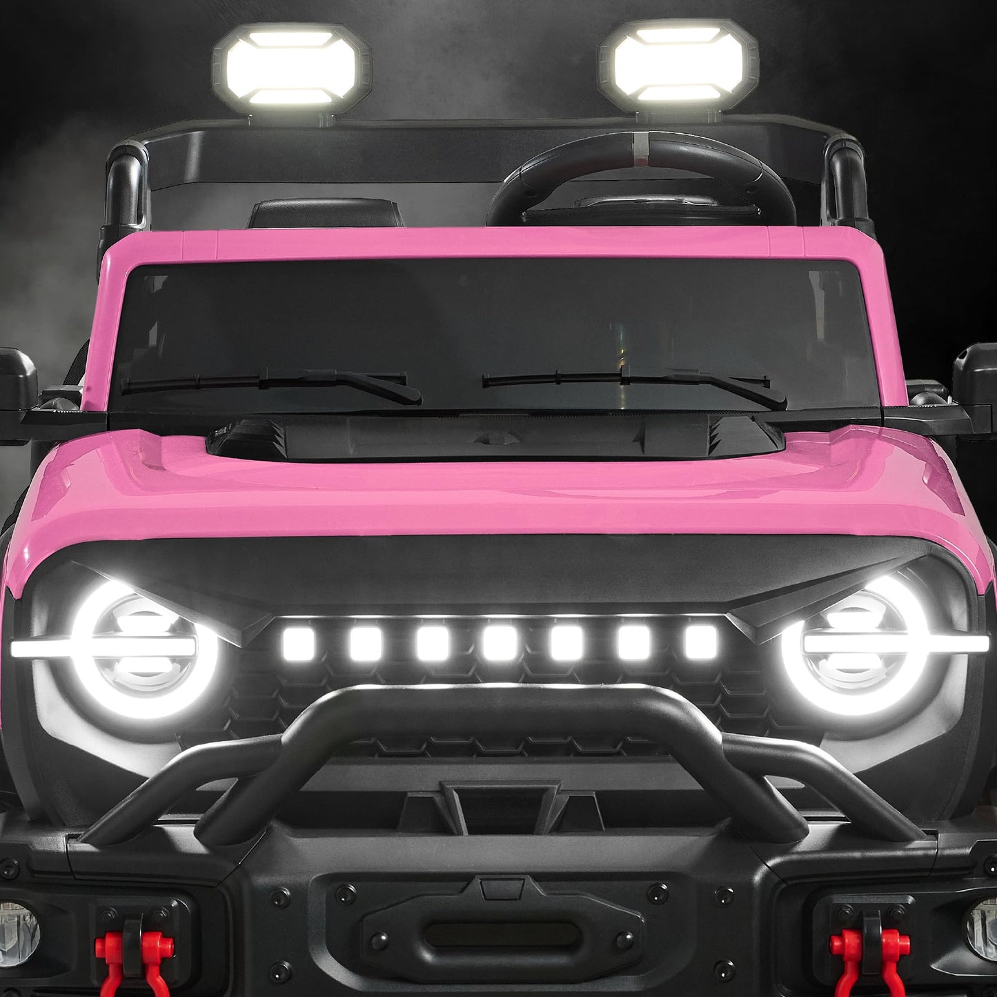 Best Choice Products Kids 24V 2-Seater Electric Ride On Car Truck w/ 132lb Weight Capacity, Parent Control, Bluetooth, LED Lights - Pink