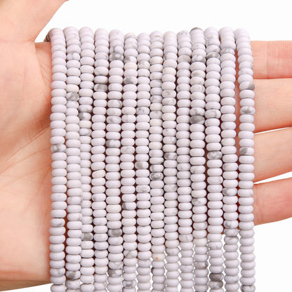 BONNY BOXX 1 Strand (150PCs) Natural 2 * 4mm Howlite Rondelle Beads, Natural Abacus Disk Stone Beads Loose Spacer Gemstone for DIY Bracelet Necklace Jewelry Making