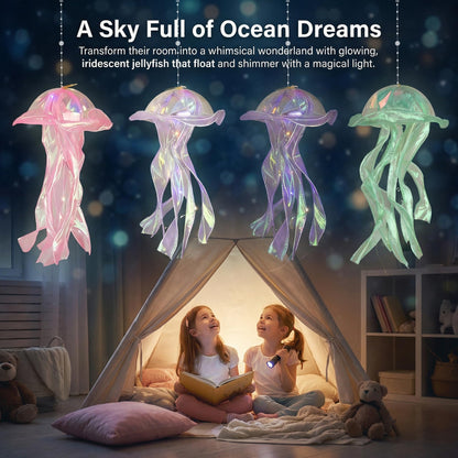 12 PCS LED Jellyfish Lanterns, Hanging Ceiling Lanterns for Ocean Themed Decor, Birthday Party Decorations, LED Jellyfish Decorations for Fun Pool Party Ocean Theme