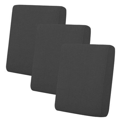 Easy-Going Stretch Individual Chair Couch Cushion Cover Sofa Cushion Furniture Protector Sofa slipcover Soft Flexibility with Elastic Bottom (3-Piece Sofa Cushion Cover, Dark Gray)