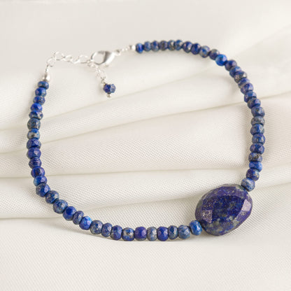 Natural Lapis Lazuli Gemstone Beads With Ball Bracelet for Women, Crystal Gems Healing Bracelets, Chakra Stone Bead Bracelets, Stone Weight Approx 28 to 30 Carats Stone Size Approx 2 to 2.5mm