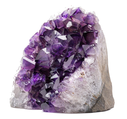 EMPORION Natural Amethyst Cluster (1.5–2 lb) – 4–6” Raw Amethyst Geode from Uruguay – Deep Purple Crystal