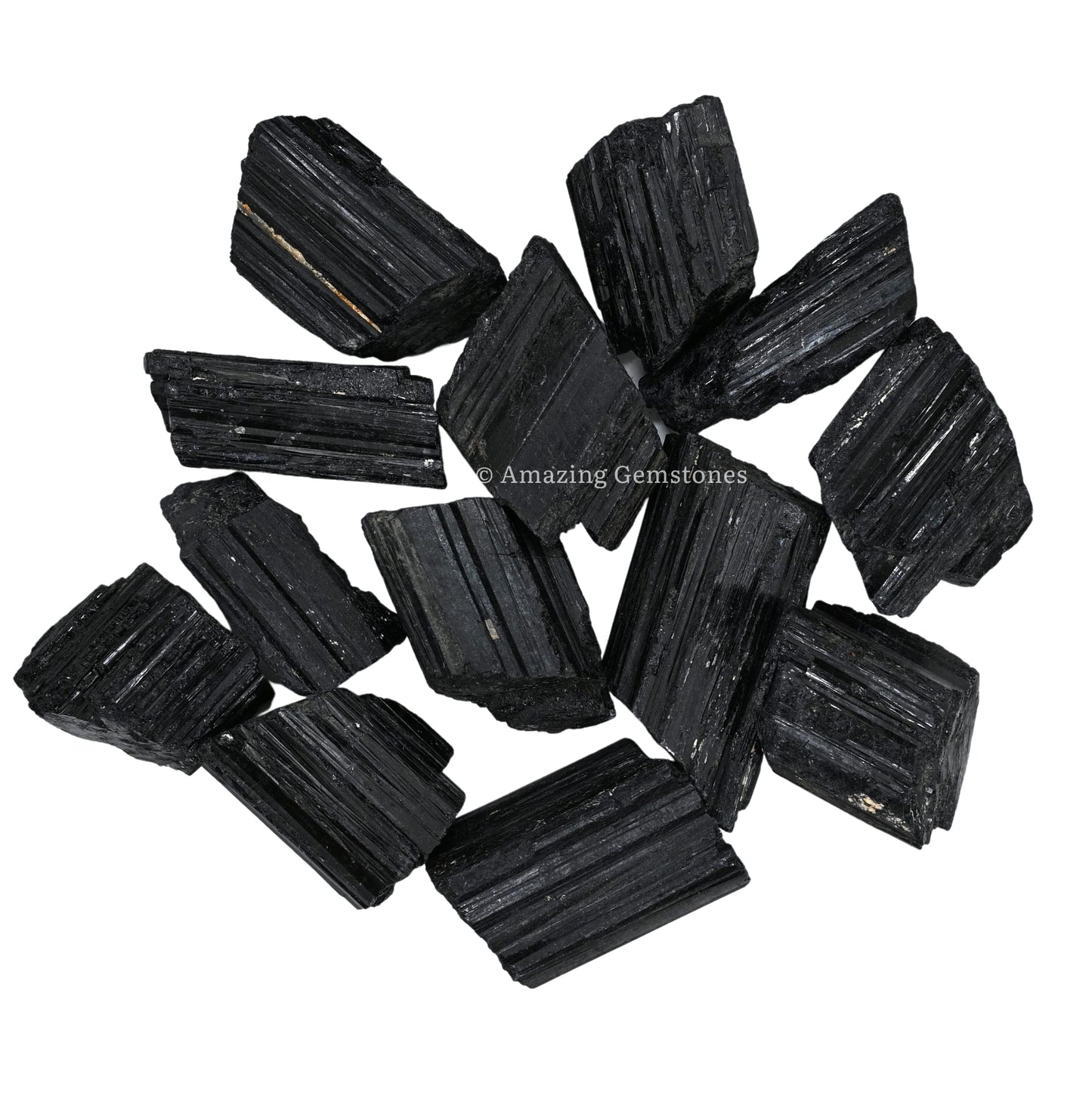 Amazing Gemstone Black Tourmaline Crystals Rough Stone in Bulk, 1/2lb Regular Pieces Turmalina Negra Piedra Originales, Large Black Tourmaline Crystal Healing Stones for Protection