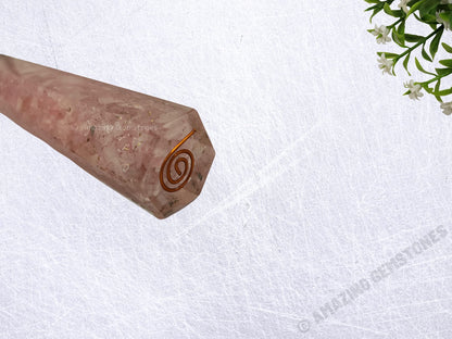 Amazing Gemstone Rose Quartz Crystal Orgonite Towers - Natural Healing Crystal Point Obelisk for Reiki Healing and Crystal Grid (4.5 Inch to 5 Inch, Pack of 1)