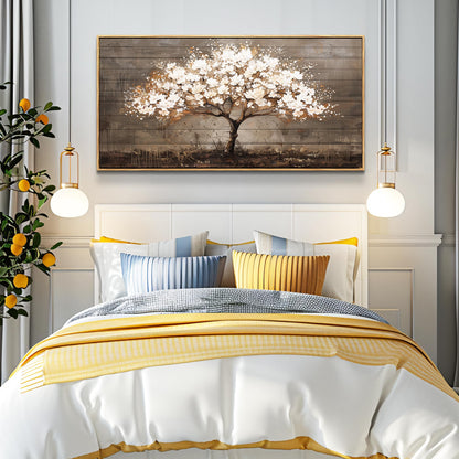 Wapluam Tree Of Life Wall Art,Neutral Abstract Canvas Painting Art Prints,Framed Wall Art,Wall Decor For Living Room,Nature Plant Modern Pictures For Bedroom Bathroom Dining Room Office Artwork 20x40
