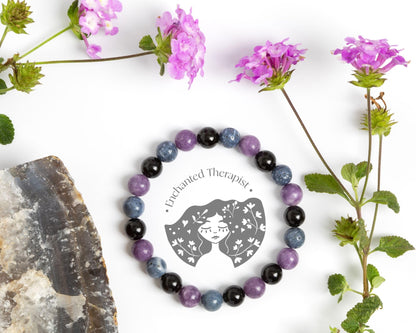 Enchanted Therapist Calming Anxiety Bracelet, Reiki Infused, Energy Bracelet, Reiki Gift, Reiki jewelry, Gemstone bracelets, Crystal bracelets