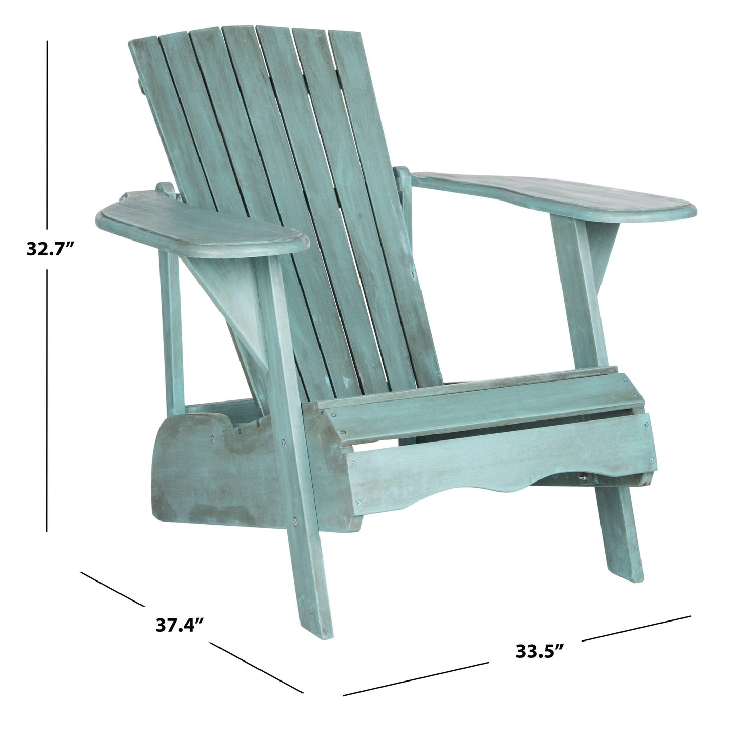 Safavieh Outdoor Collection Mopani Adirondack Chair, Beach House Blue