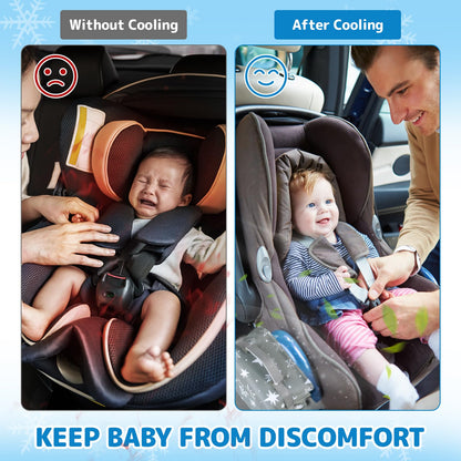 Orzbow Car Seat Cooling Pad for Toddler with Removable Ice Pack, Summer Baby Cooling Pad for Car Seats and Strollers, Portable Carseat Cooler Ice Cushion, Keeping Baby Cool in The Summer, Gray