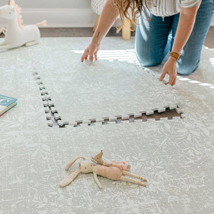 Little Landings Baby Play Mat for Floor - Eden (4x6ft) - Premium EVA Foam Play Mat for Babies & Toddlers (Ages 0-5+) - Non-Toxic Playmat for Tummy Time, Crawling & Playroom - Stylish & Comfortable