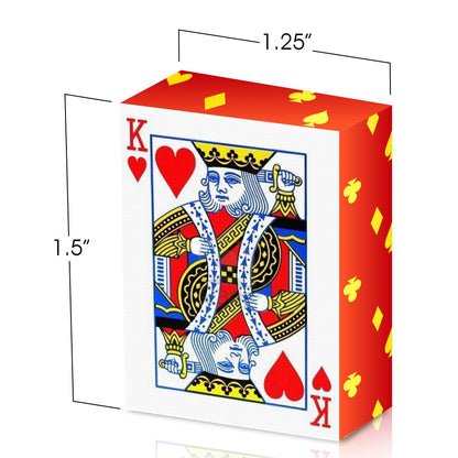 Gamie Pack of 20 Mini Playing Cards - Poker Mini Card Deck - Miniature 1.5 Inch Card Set - Small Casino Game Cards for Kids, and Adults - Great Novelty Gift, Party Favor for Boys and Girls
