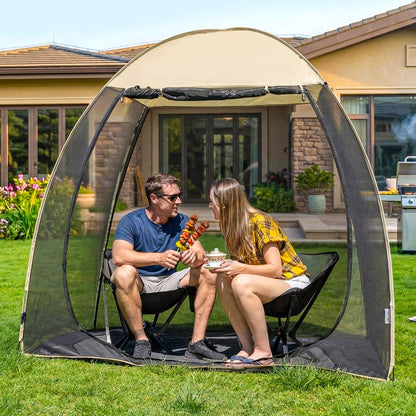 Alvantor® Pop Up Screen House Tent, 7'x4' Instant Camping Screen Room, Screen Gazebo Canopy for Patios/Deck/Backyard, Portable Mesh Tent with Shade Cloths, Easy Set Up, 2-3 Person