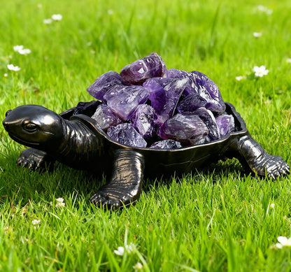 DUQGUHO Turtle Decor Figurines Turtles Gifts for Women Amethyst Crystal Cute Turtle Statue Decorations
