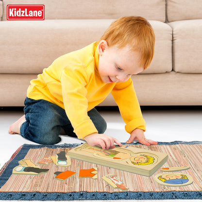 Kidzlane Boy Wooden My Body Puzzle for Toddlers & Kids - 29 Piece Boys Anatomy Puzzle Kid Play Set - Anatomy for Kids, Skeleton Toys for Children Ages 3 Plus