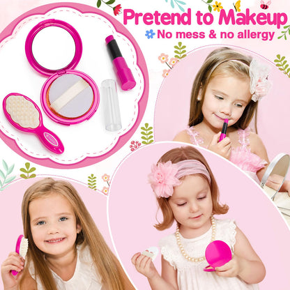 Officygnet Play Purse Toy for Girls 3+ Years Old, Toddler Purse Girl Toys with Pretend Makeup Kit, Pretend Princess Play Toy for Little Girl, Birthday for Toddler Girls Age 3+