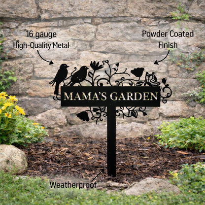 Metal Signs Customized, Personalized Garden Stake Metal Sign, Custom Garden Name Sign, Custom Date Sign with Stakes for Outside, Home Backyard Decor, Farmhouse Patio Decorations, Housewarming Gift