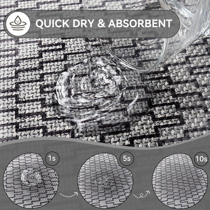 YDKGL Ultra Thin Bathroom Rugs Mat Quick Dry Absorbent Non Slip Bath Mat Bath Mats for Bathtub Mat Bathroom Carpet Fit Under Door Washable Floor Rubber Half Round Bath Rugs Grey 16x24