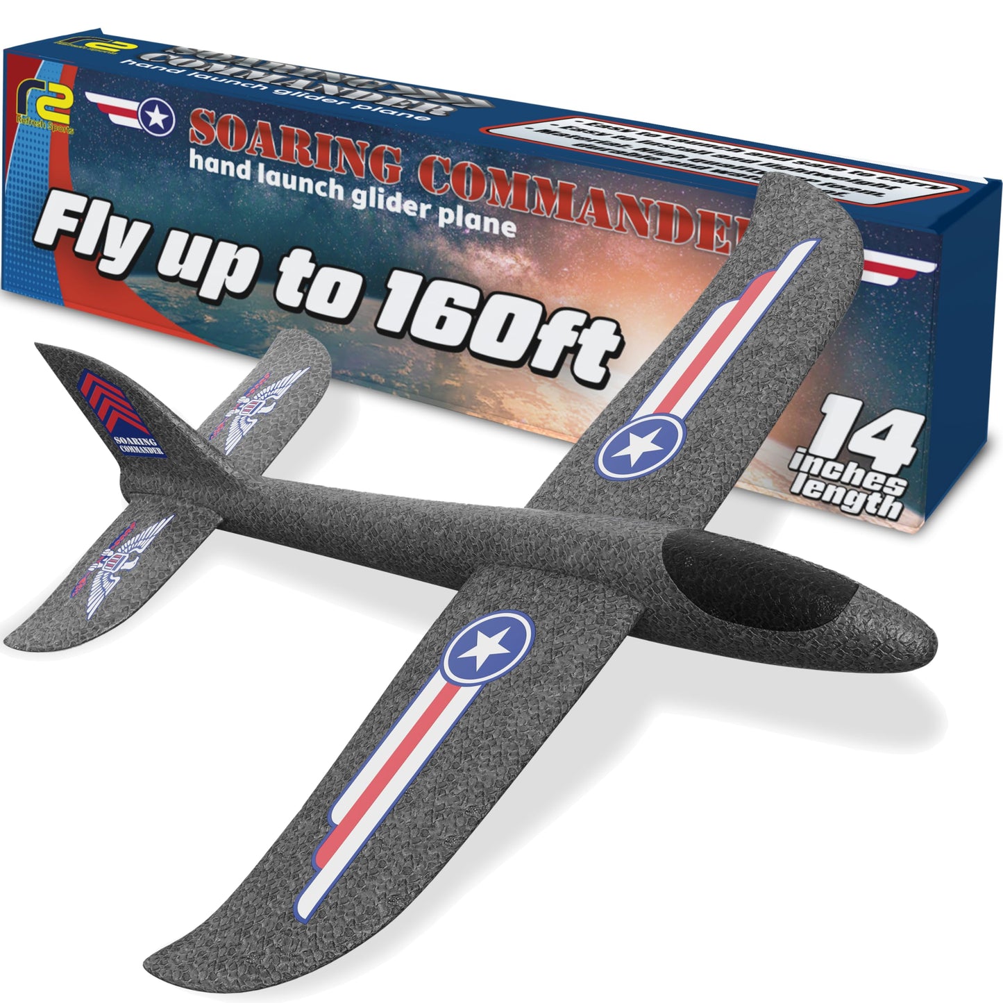 Foam Airplane Toy for Kids – Easy to Throw Glider Plane - Gifts for Boys or Girls & Birthday Gift Ideas - Soft & Safe Outdoor Toy - Summer Gifting Ideas Present Ages 3 4 5 6 7 8 9 10 11 12 +