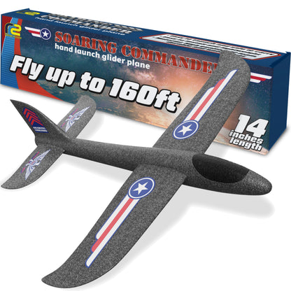 Foam Airplane Toy for Kids – Easy to Throw Glider Plane - Gifts for Boys or Girls & Birthday Gift Ideas - Soft & Safe Outdoor Toy - Summer Gifting Ideas Present Ages 3 4 5 6 7 8 9 10 11 12 +