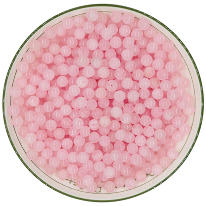 WHNKFB 8mm 50PCS Natural Full-Bodied Rose Quartz Round Beads, Opaque Loose Pink Crystal Beads for Jewelry Making Craft - 4mm 6mm 8mm 10mm Options with Free Elastic Cord