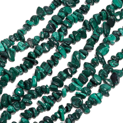 NITOPUPU 30in Malachite Natural Chip Stone Beads 5-8mm About 230pcs, Irregular Drilled Dark Green Bead for Bracelets Jewelry Making Supplies for Adults, DIY Crafts.