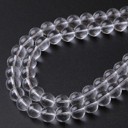 Natural White Glass Beads Gemstone Round Crystal Energy Jade Beads Stone Beads for Jewelry Making DIY Bracelet Necklace Jewelry Making 1 Strand 15.5inch 50PCS 10MM