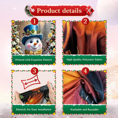 NECGNIQ Christmas Door Cover, Elastic New Year Front Door Sleeve Decoration Snowman Porch Sign Christmas Ball Photography Background Banner Holiday Decor(Style 2)